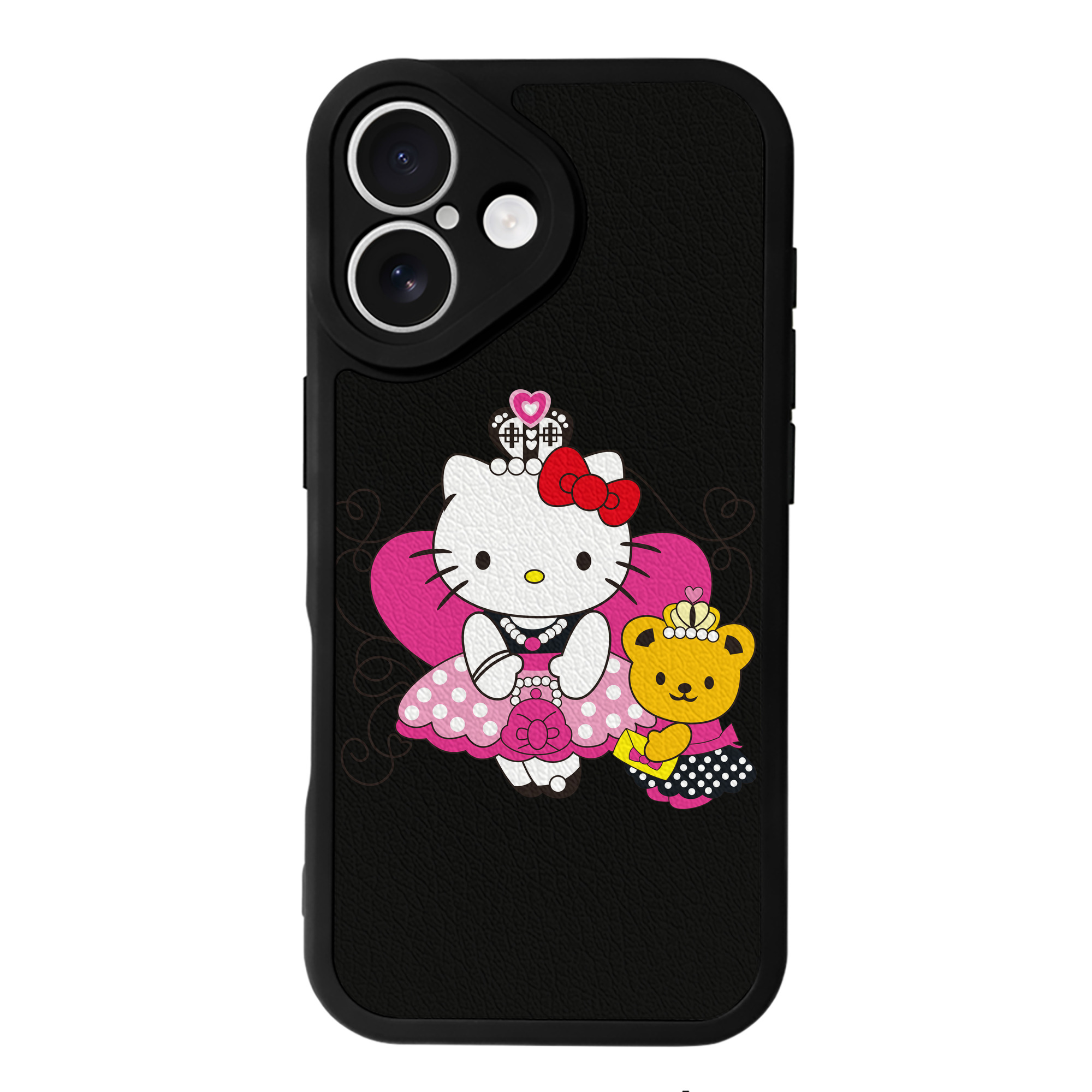 （画像用） Hello Kitty ハローキティ 【iPhone 16シリーズ対応】シリコンスマホケース（レザー調） 材質：シリコン